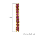 African Ruby Hoop Earrings in 18K Vermeil Gold Plated Sterling Silver