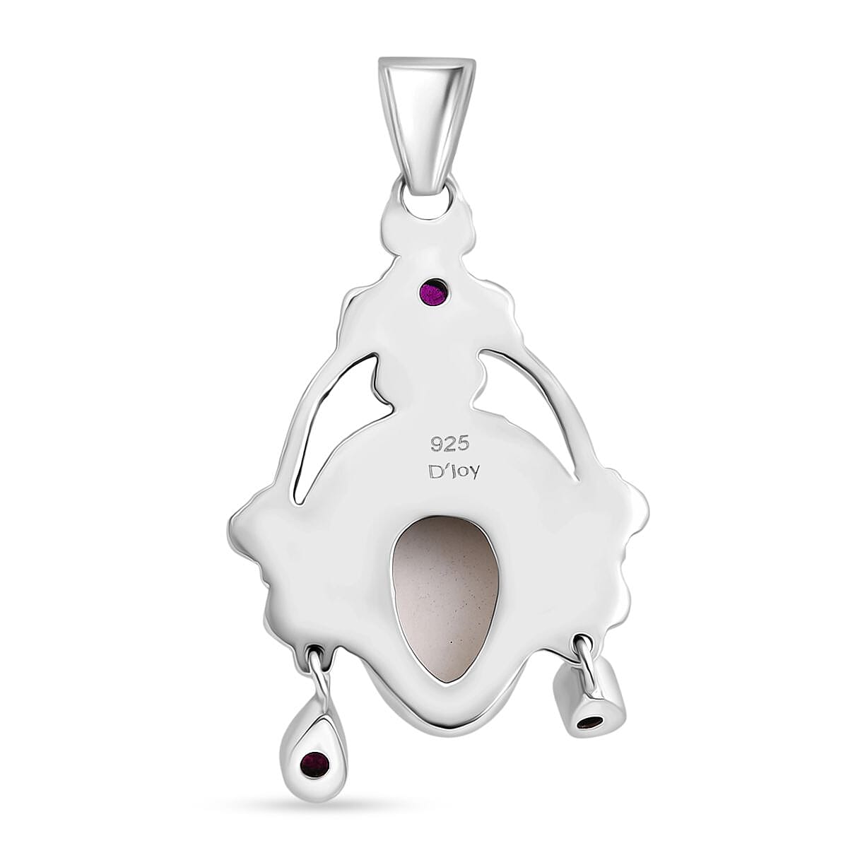 Ruby &amp; Ox Bone Statement Pendant Sterling Silver 8.56 Ct, Silver Wt. 12.50 Gms. 8216645 4