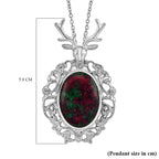 Ruby Quartzite Solitaire Pendant with Chain (Size 20-2 Ext) in Silver Tone 40.00 Ct.
