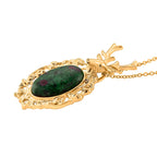 Ruby Quartzite Solitaire Pendant with Chain (Size 20-2 Ext) in Yellow Gold Tone 40.00 Ct.