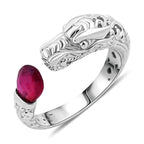 Royal Bali Collection - Ruby Dragon Ring in Sterling Silver