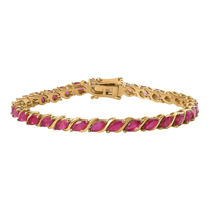 Ruby Tennis Bracelet in 18K Gold Vermeil Sterling Silver, Size 7.5 7723252 1
