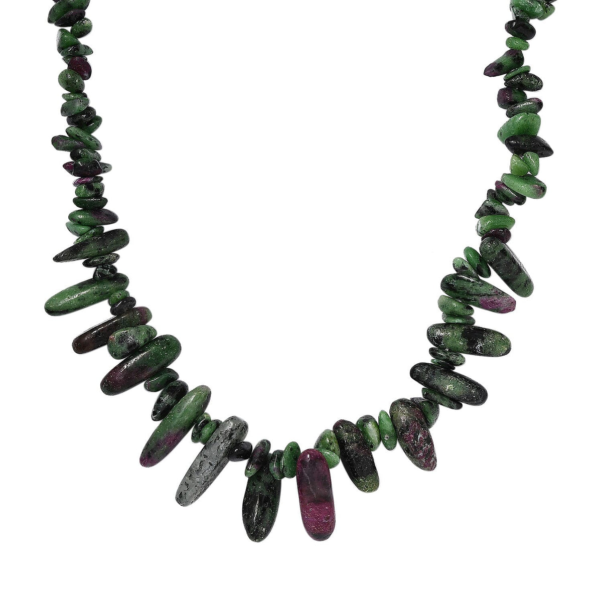 Ruby Zoisite  Necklace (Size - 20) in Rhodium Pure Yellow Brass 300.00 ct. 7857696 0