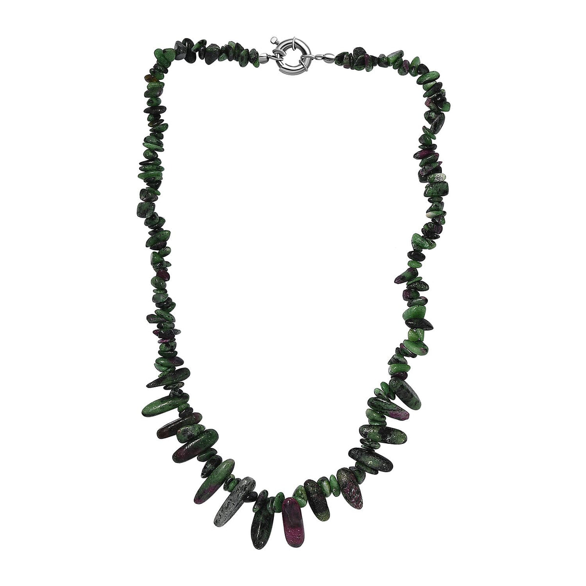 Ruby Zoisite  Necklace (Size - 20) in Rhodium Pure Yellow Brass 300.00 ct. 7857696 4