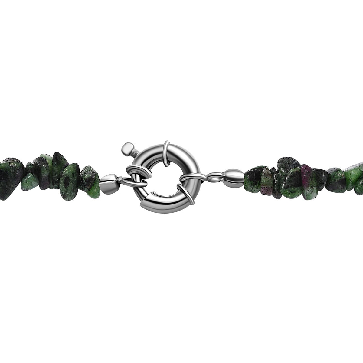 Ruby Zoisite  Necklace (Size - 20) in Rhodium Pure Yellow Brass 300.00 ct. 7857696 5