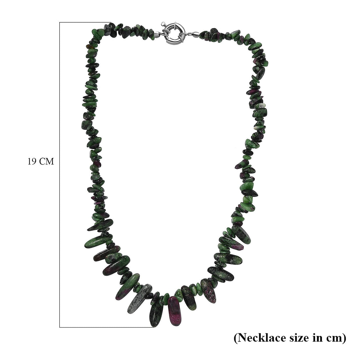 Ruby Zoisite  Necklace (Size - 20) in Rhodium Pure Yellow Brass 300.00 ct. 7857696 6