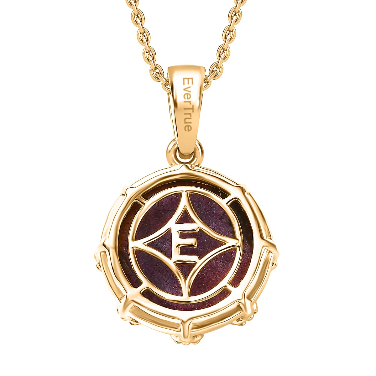 EverTrue Ruby Zoisite Pendant with Chain (Size 20) in Yellow Gold Plated 16.97 Ct. 4427946 5