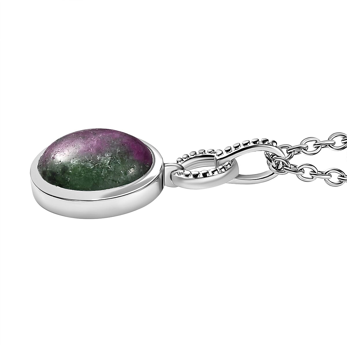 Ruby Zoisite Pendant with Chain (Size 20) in Platinum Overlay Sterling Silver 2.50 Ct. 4195448 4