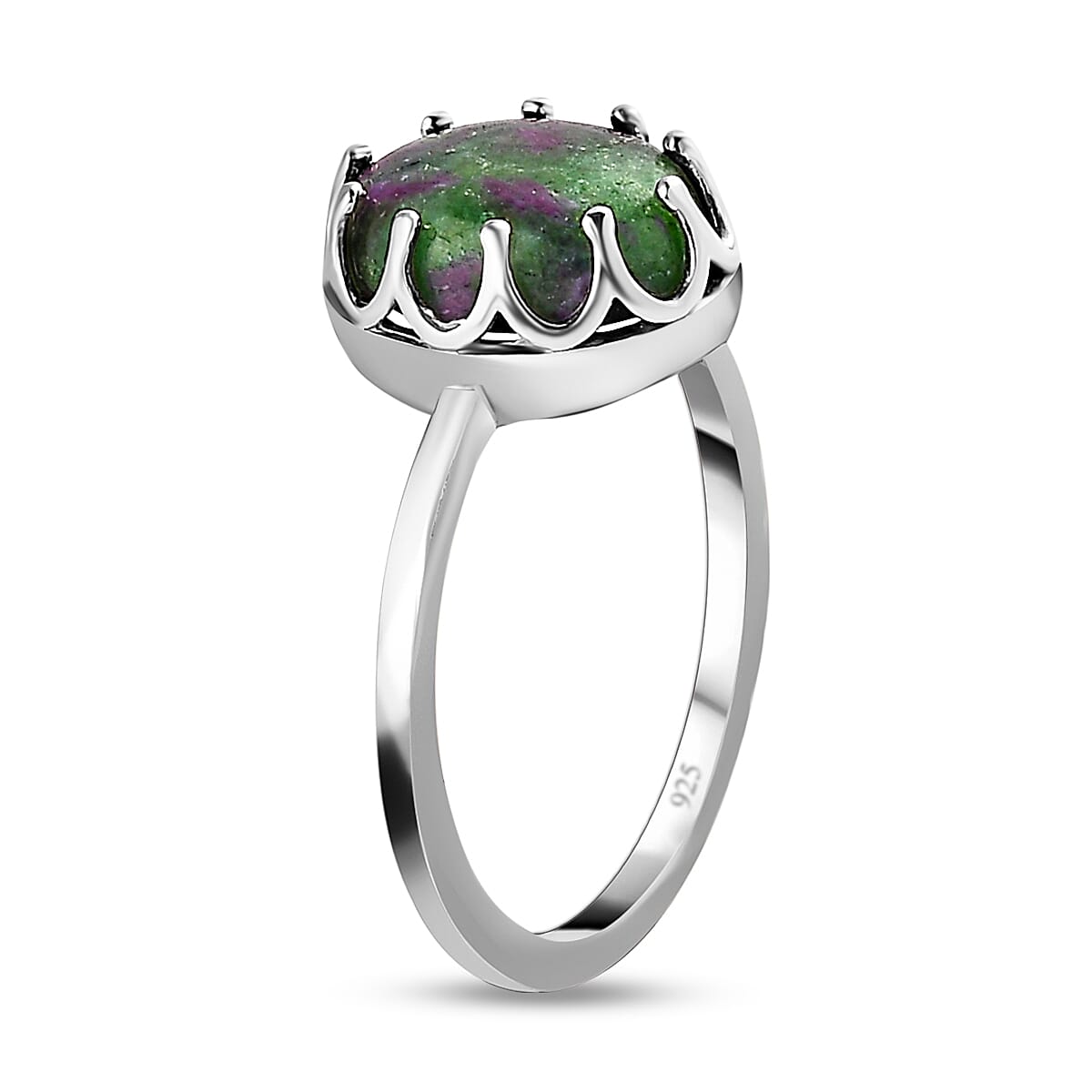 Ruby Zoisite Ring in Platinum Overlay Sterling Silver 3.88 Ct. V32738593 3