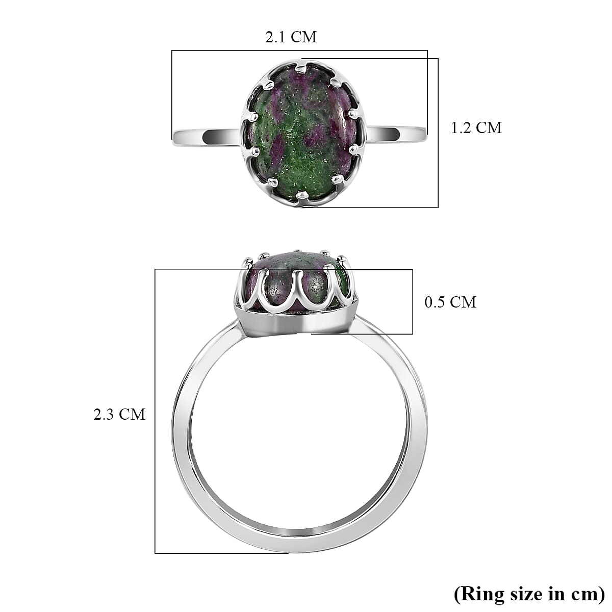 Ruby Zoisite Ring in Platinum Overlay Sterling Silver 3.88 Ct. V32738593 5