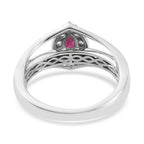 Ruby and Natural Cambodian Zircon Ring in Platinum Overlay Sterling Silver