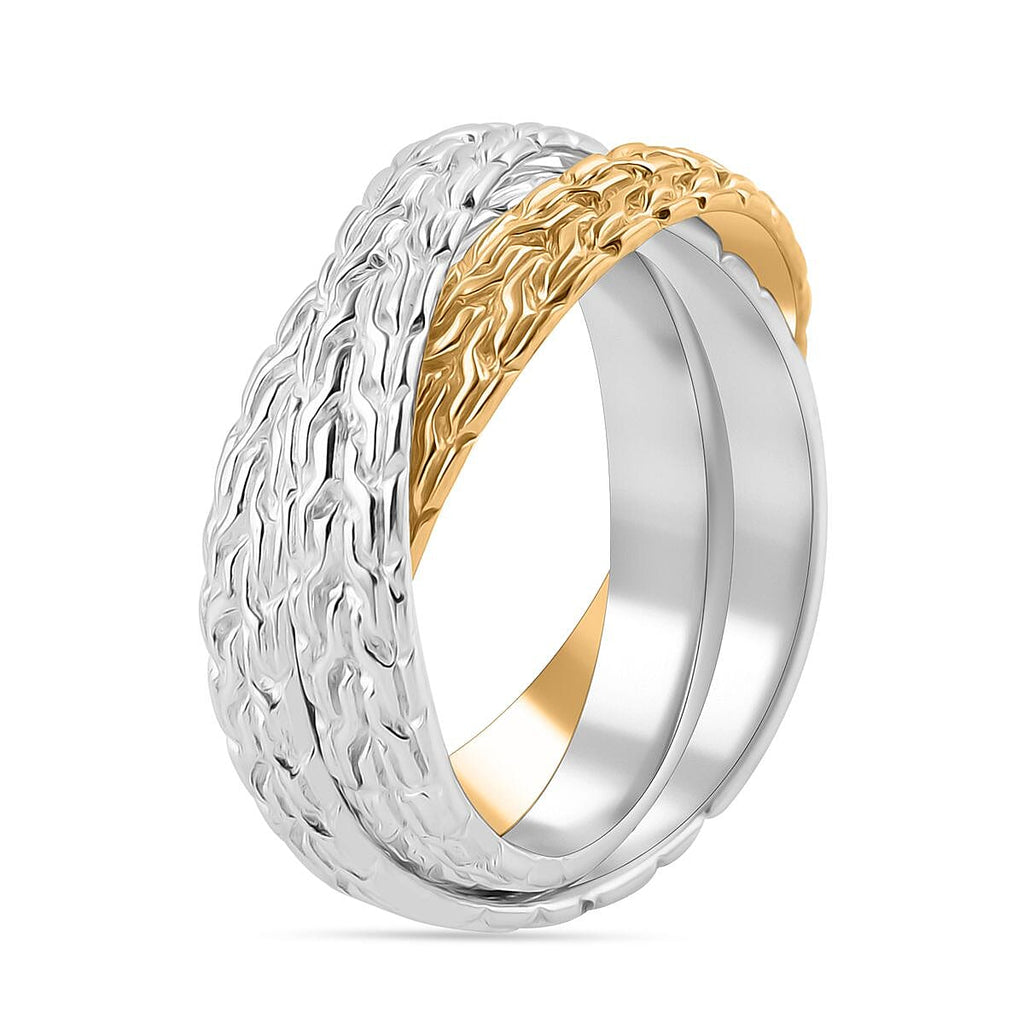 Royal Bali Collection - Dual Tone Sterling Silver Ring, Silver Wt. 7.20 Gms