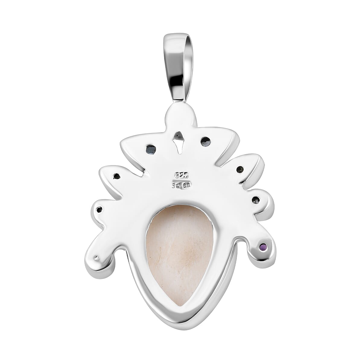 SAJEN SILVER Goddess Collection- Ox Bone and Multi Gemstones Pendant in Sterling Silver 19.67 Ct, Silver Wt. 13.00 Gms 7142493 5