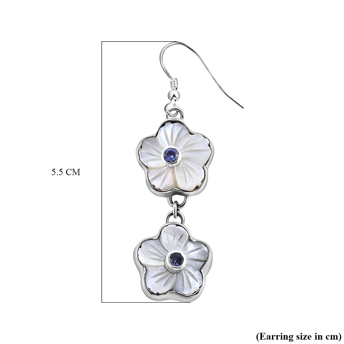 SAJEN SILVER Natures Joy Collection-Mother Of Pearl and Amethyst Floral Dangling Earrings With Hook in Sterling Silver 7144933 6