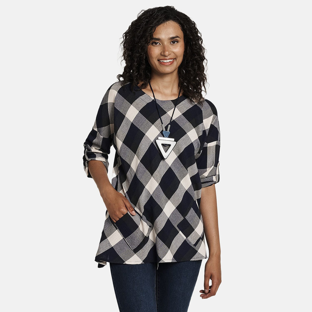 Woven Top (Size - 22) - Navy