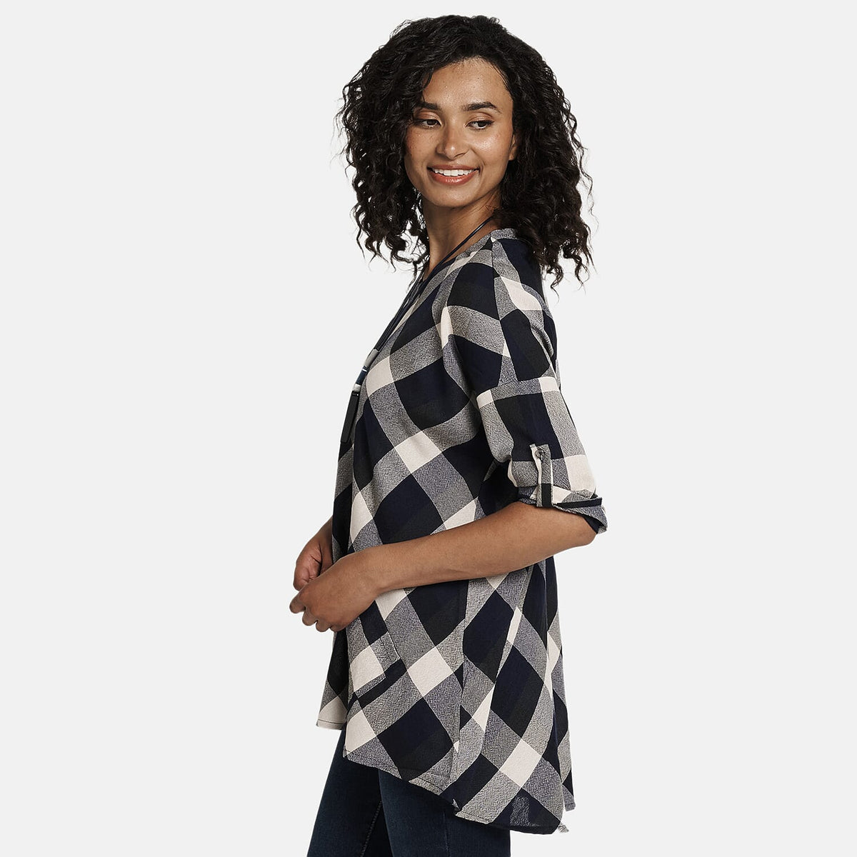 Woven Top (Size - 10) - Navy 8099799 1