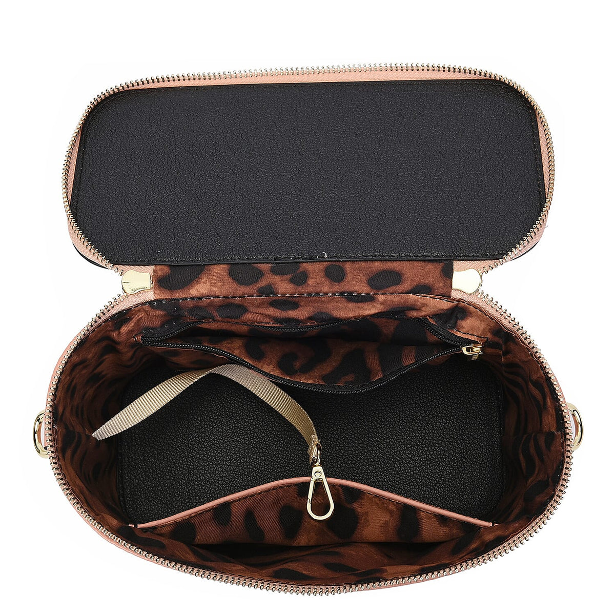 Sencillez 100% Genuine Leather Convertible Bag with Detachable Strap and Zipper Closure - Pink 6243118 5