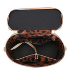 SENCILLEZ 100% Genuine Leather Convertible Bag with Detachable Strap and Zipper Closure - Pink