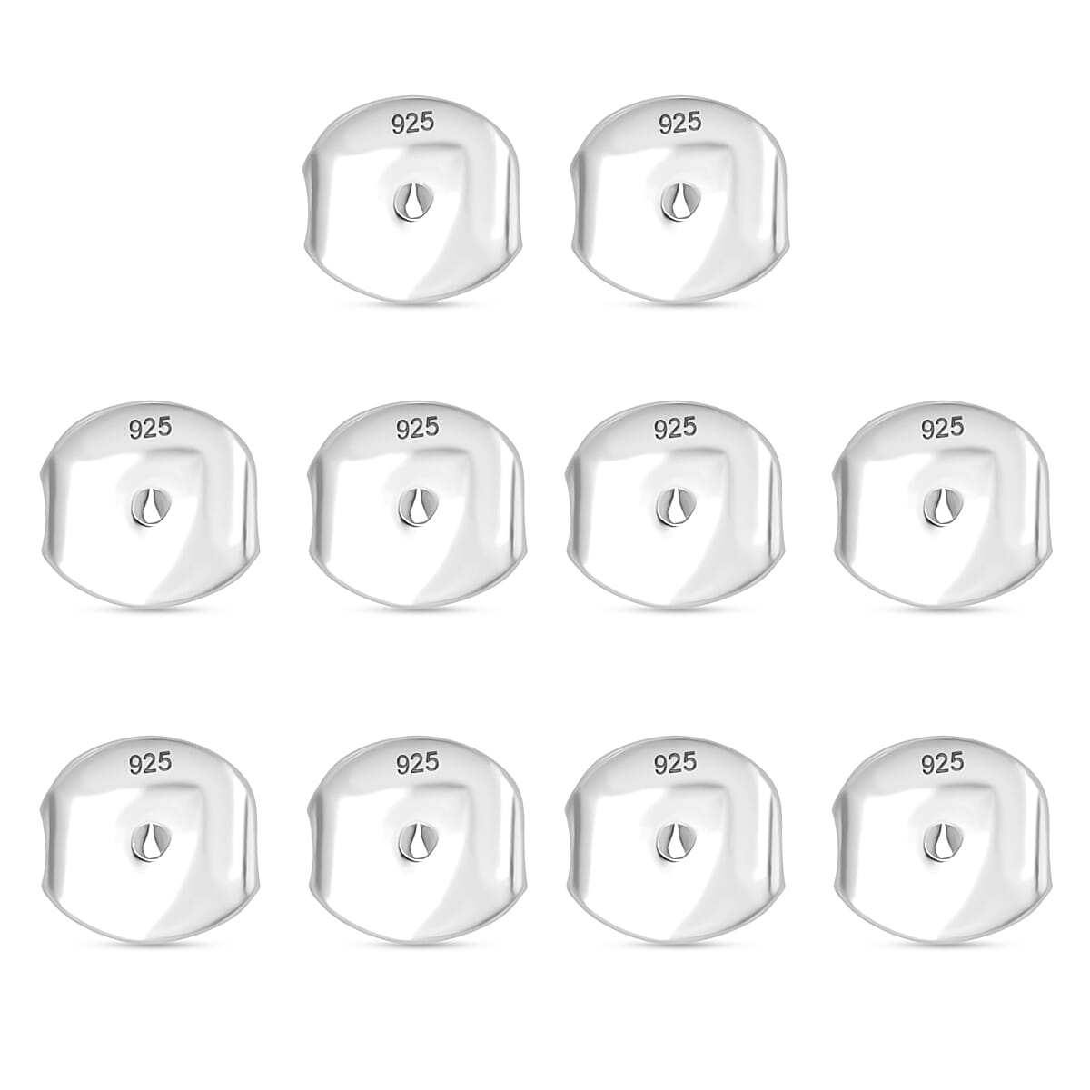 SET OF 5 - Oversized Earring Push Backs in Sterling Silver 4370198 3