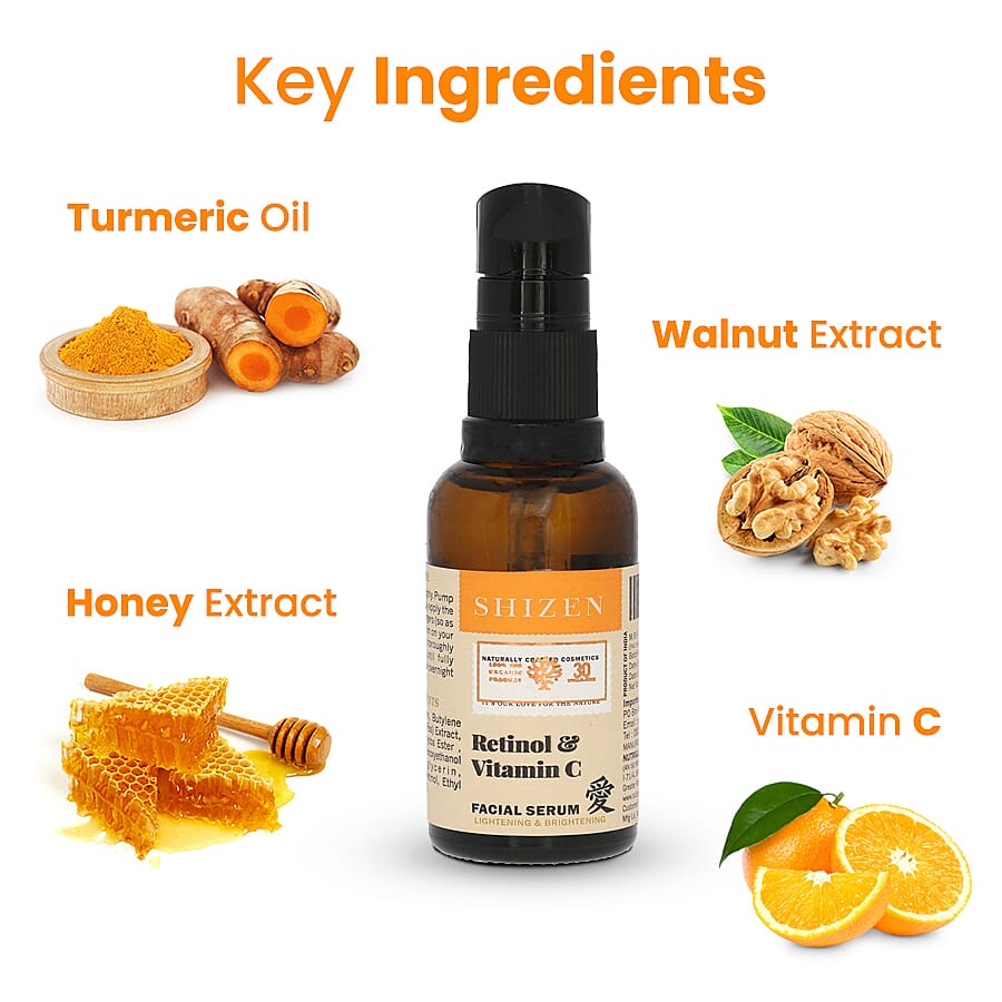 SHIZEN: Retinol and Vitamin C Facial Serum - 30ml 6040370 6