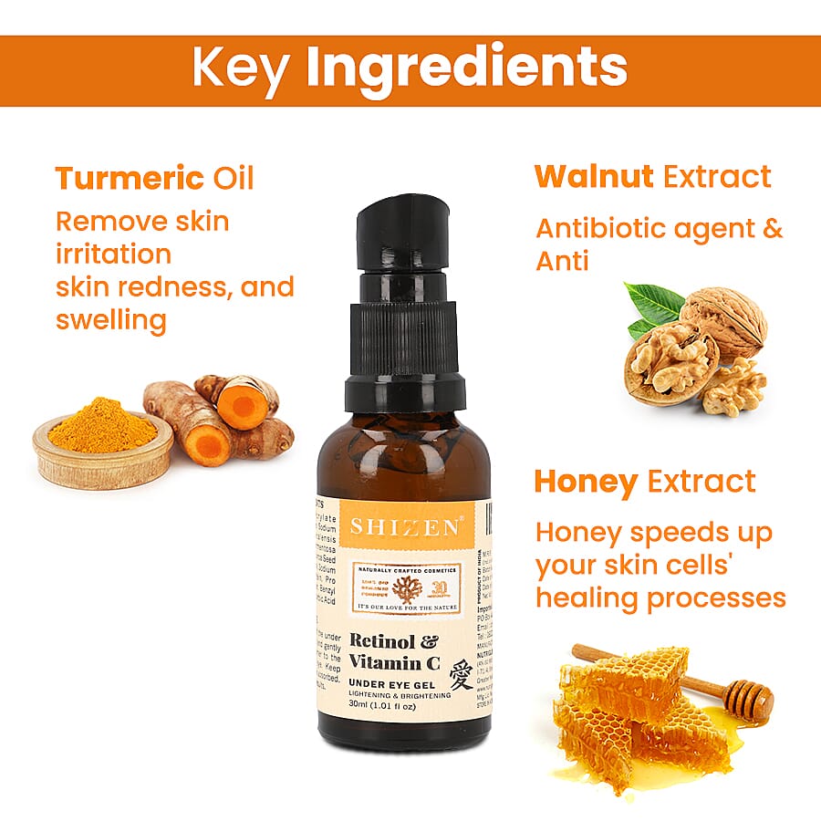 SHIZEN: Retinol and Vitamin C Under Eye Gel 100% Organic 6339582 4