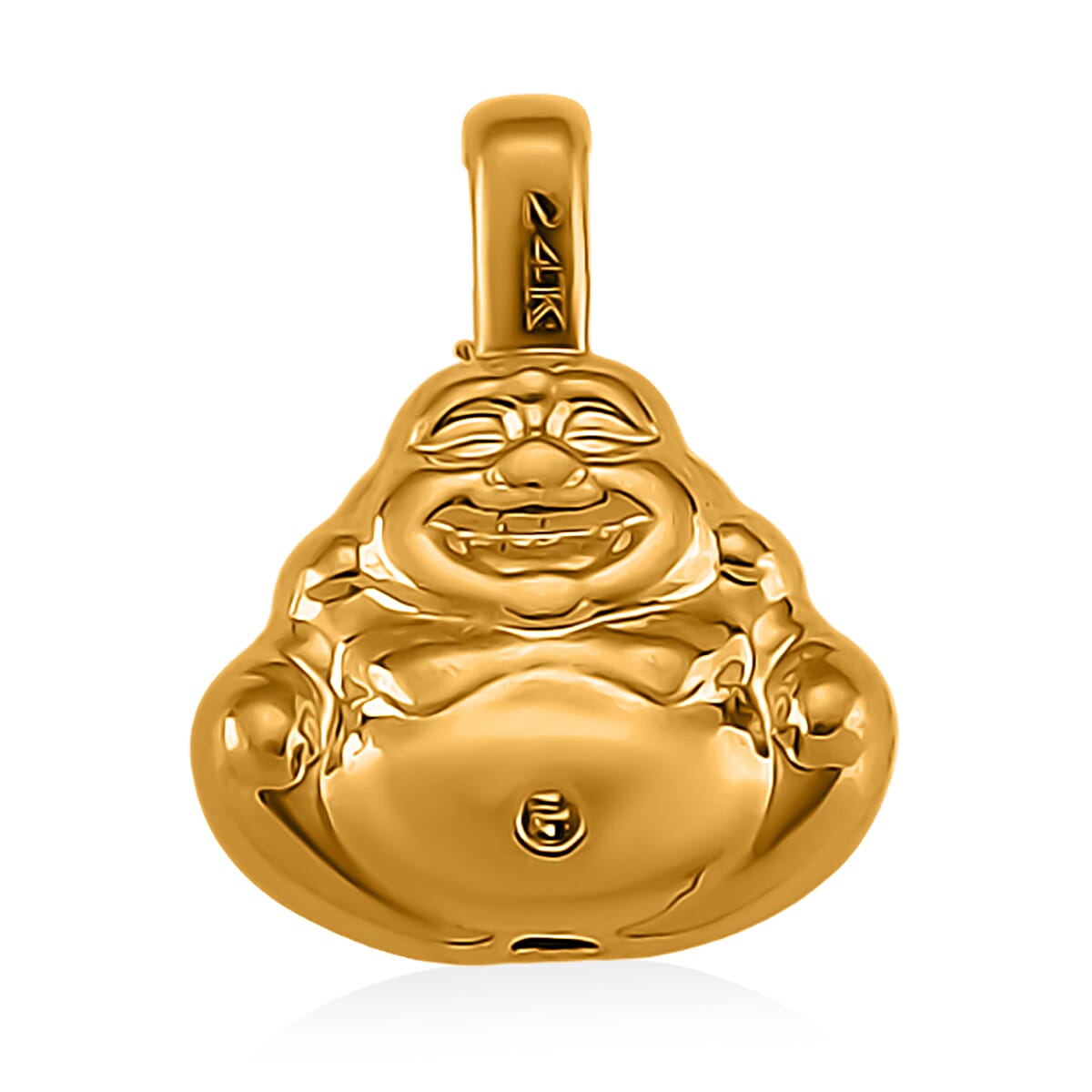 24K Yellow Gold Feng Shui Laughing Buddha Pendant 8198649 0