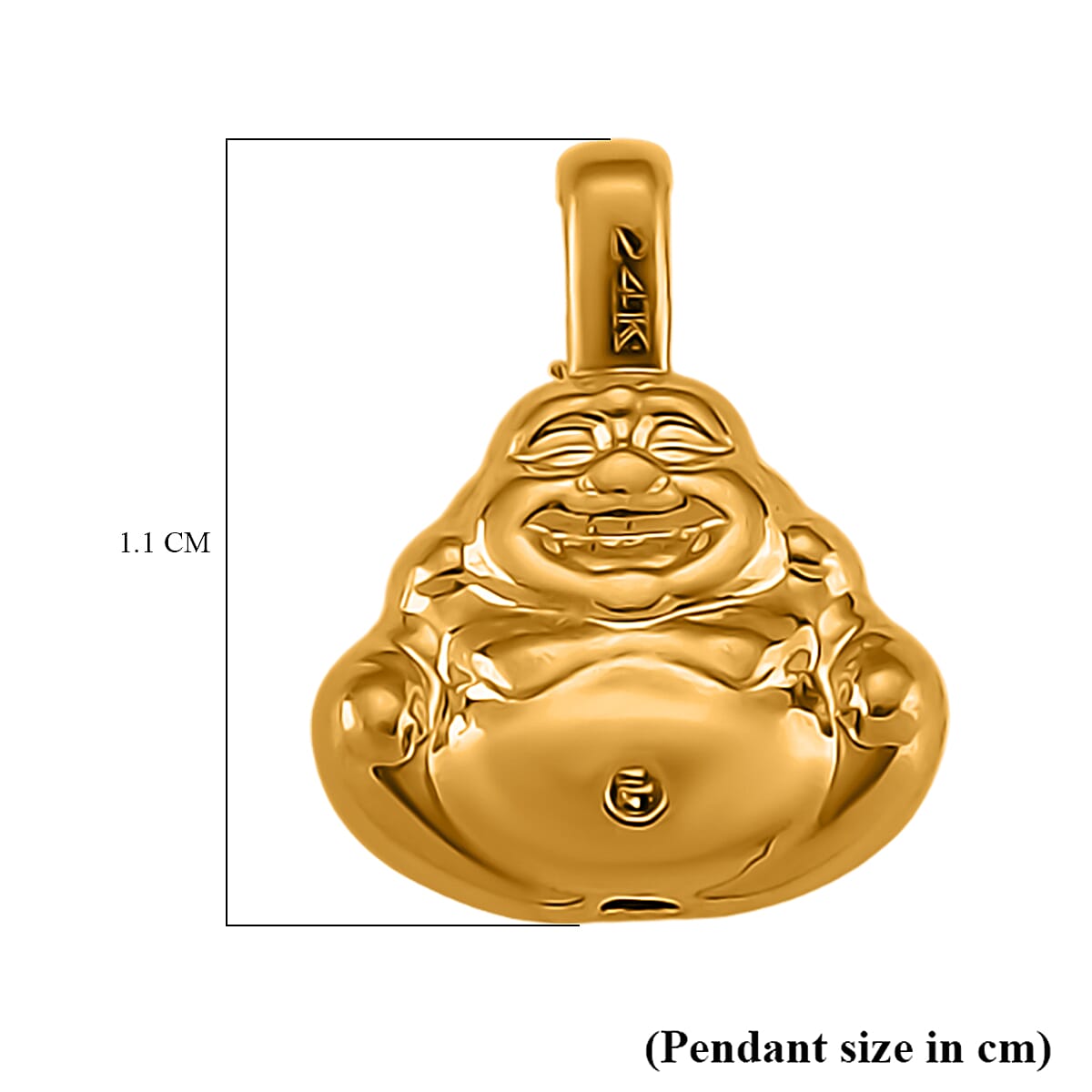 24K Yellow Gold Feng Shui Laughing Buddha Pendant 8198649 3