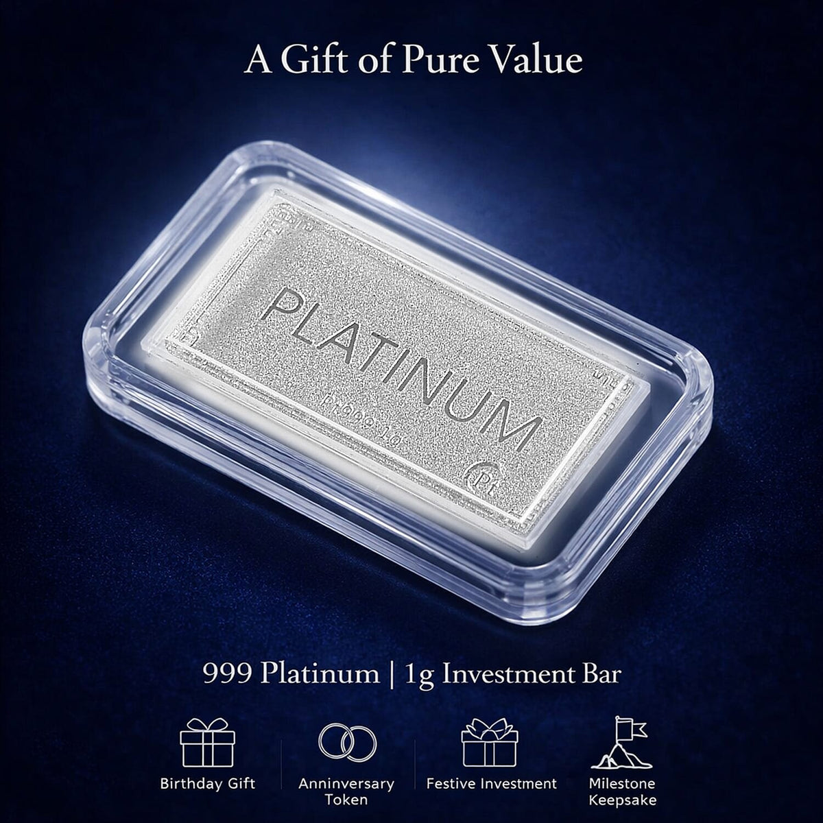 SPECIAL OFFER - 999 Platinum (99.9% Platinum Purity) Bar Wt. 1gm 7573952 3