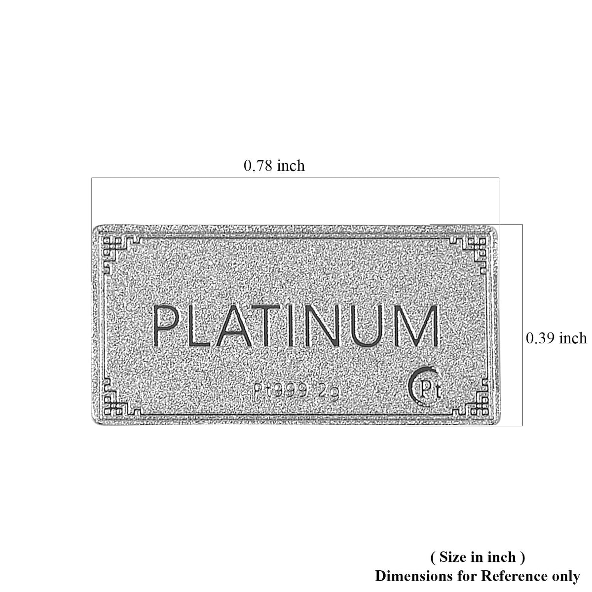 999 Platinum (99.9% Platinum Purity) Bar Wt. 2.00 Gms. 7857473 6