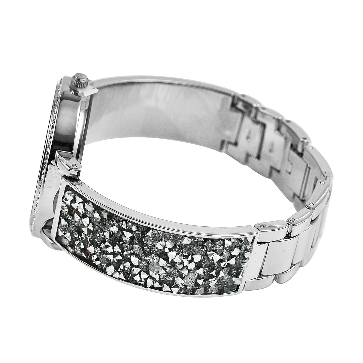 SPIRIT Ladies Rock Crystal Bangle Watch with Silver Sunray Dial 7574044 4