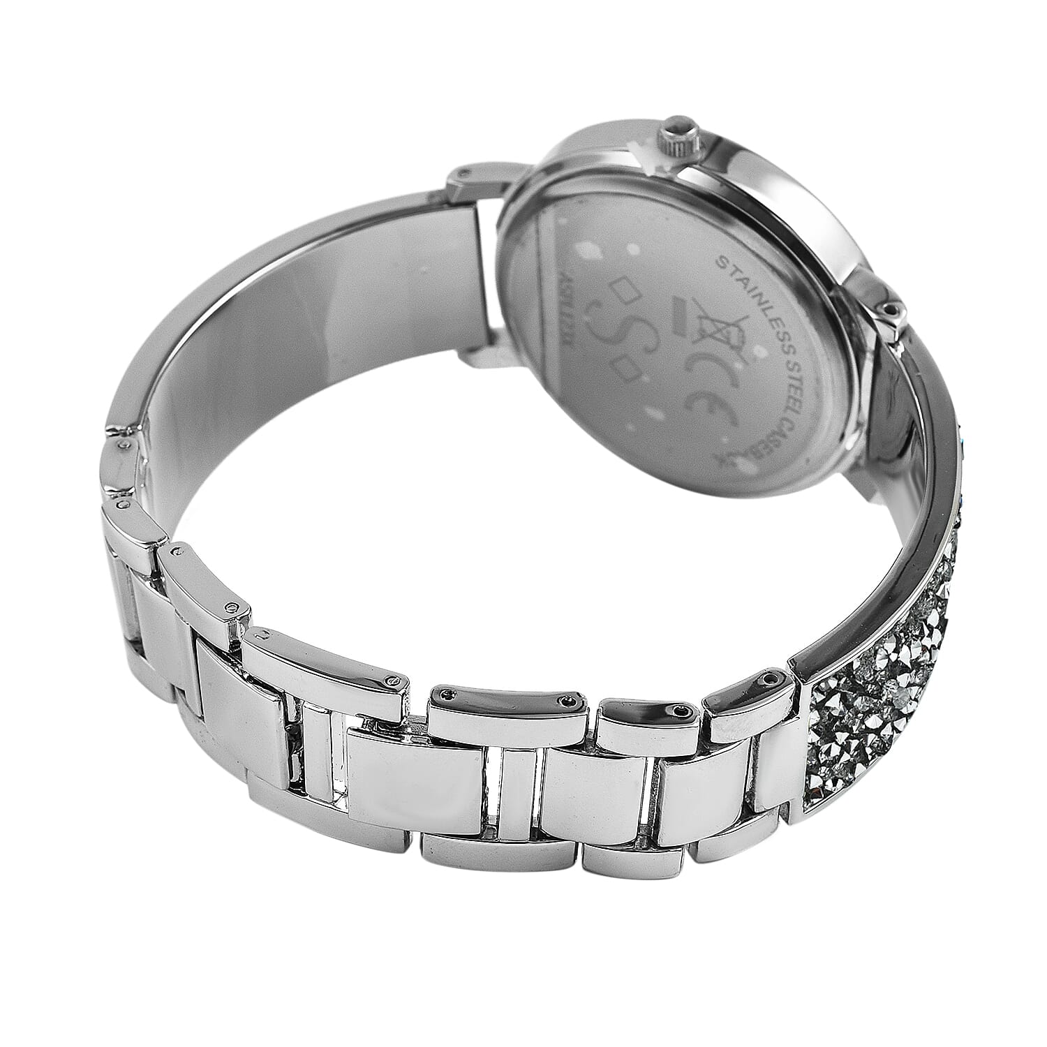 SPIRIT Ladies Rock Crystal Bangle Watch with Silver Sunray Dial 7574044 5