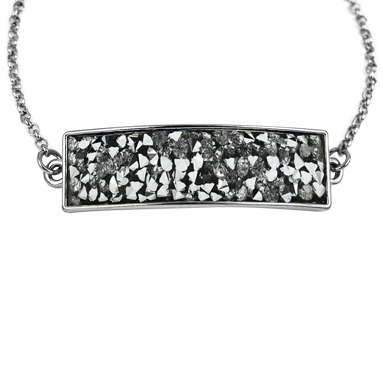 SPIRIT Ladies Rock Crystal Bangle Watch with Silver Sunray Dial 7574044 7