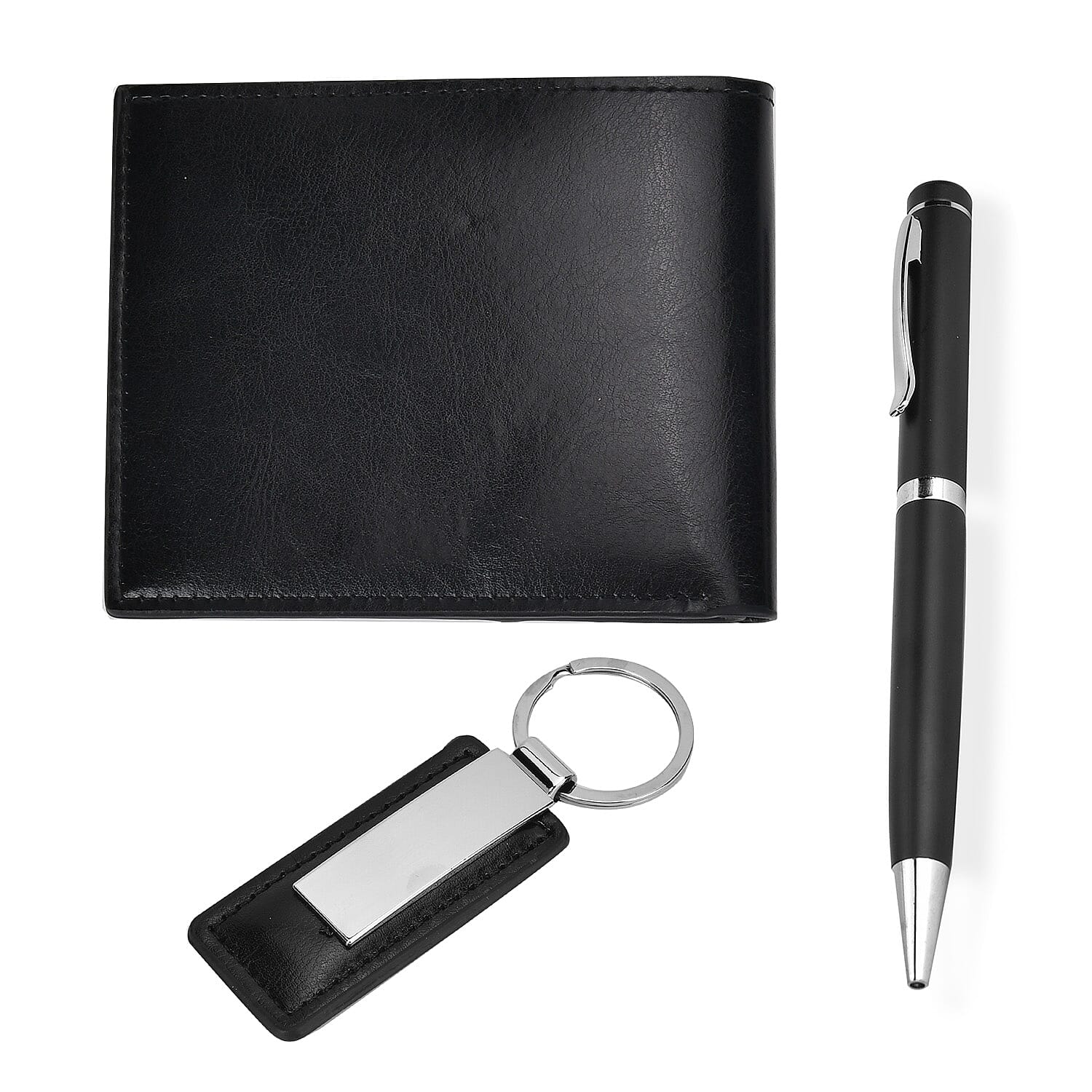 3 Piece Set of Gift Boxes For Men (Ballpoint Pen - Keychain - Wallet) - Black 7617067 0