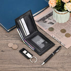 3 Piece Set of Gift Boxes For Men (Ballpoint Pen - Keychain - Wallet) - Black