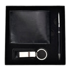 3 Piece Set of Gift Boxes For Men (Ballpoint Pen - Keychain - Wallet) - Black