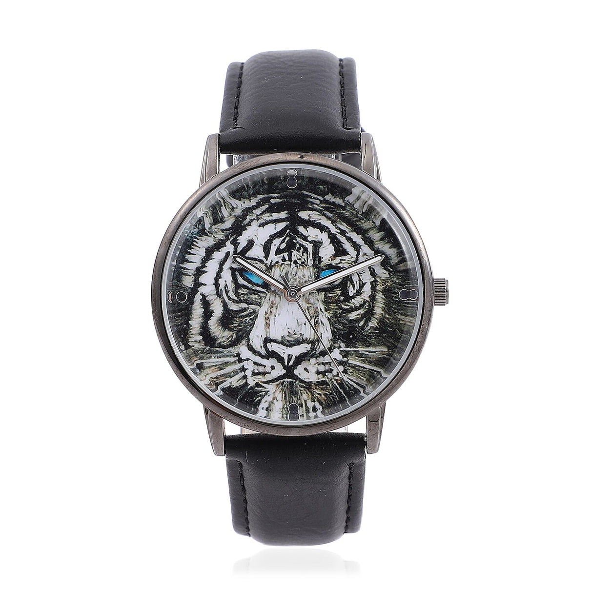 STRADA Japanese Movement 3D Tiger Head Dial Watch with Black Colour Strap 6712696 0