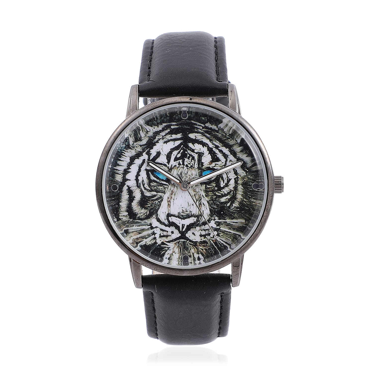 STRADA Japanese Movement 3D Tiger Head Dial Watch with Black Colour Strap 6712696 0