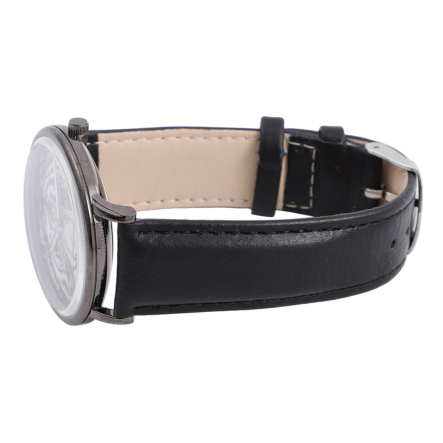STRADA Japanese Movement 3D Tiger Head Dial Watch with Black Colour Strap 6712696 4