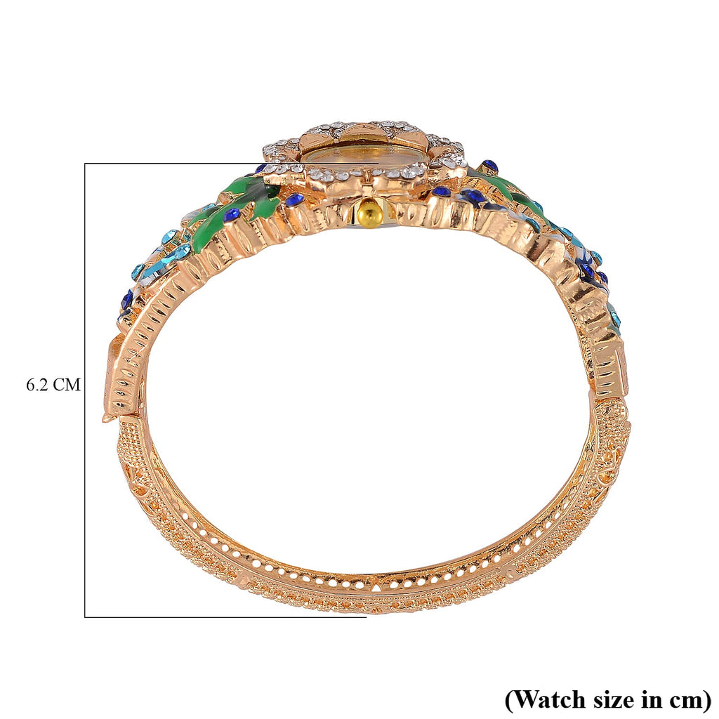Strada Multi Colour Enameled Crystal Watch - Blue
