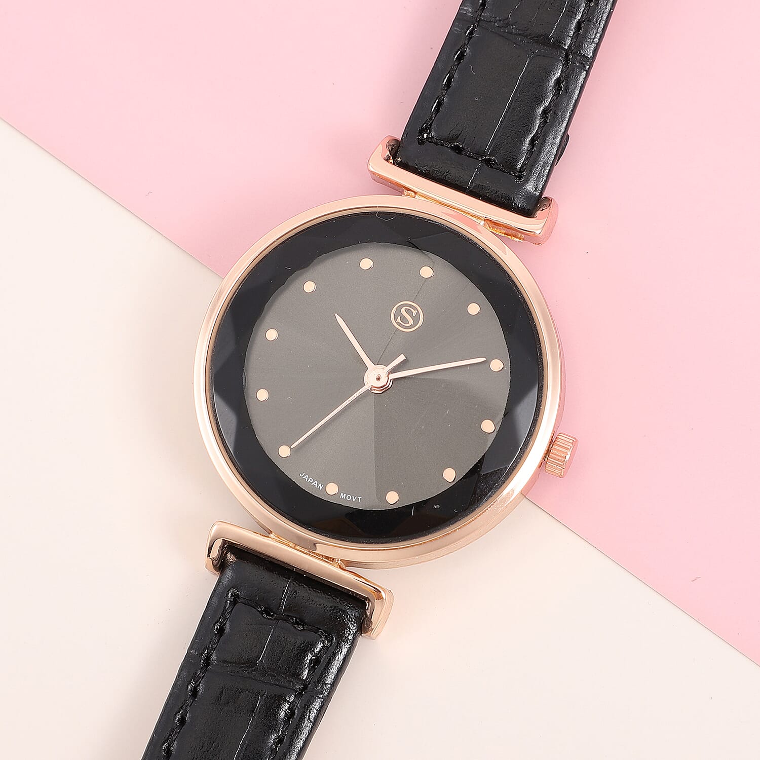 STRADA Japanese Movement Black Dial Watch with Black Colour Strap 6839061 1