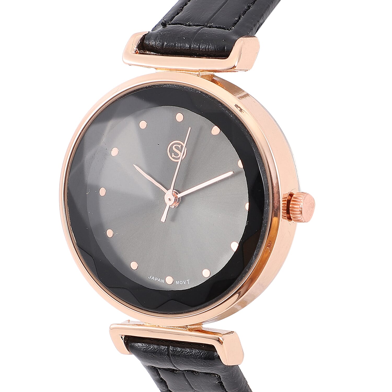 STRADA Japanese Movement Black Dial Watch with Black Colour Strap 6839061 3