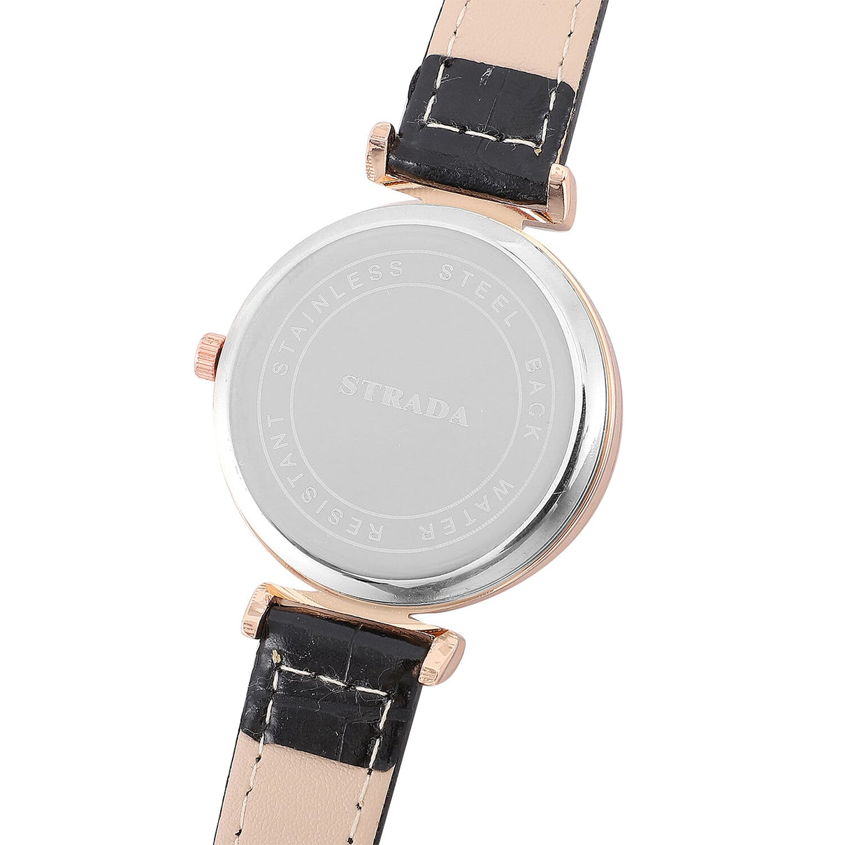STRADA Japanese Movement Black Dial Watch with Black Colour Strap 6839061 5