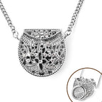 STRADA Japanese Movement Crystal Studded Hollow Bag Locket Watch
