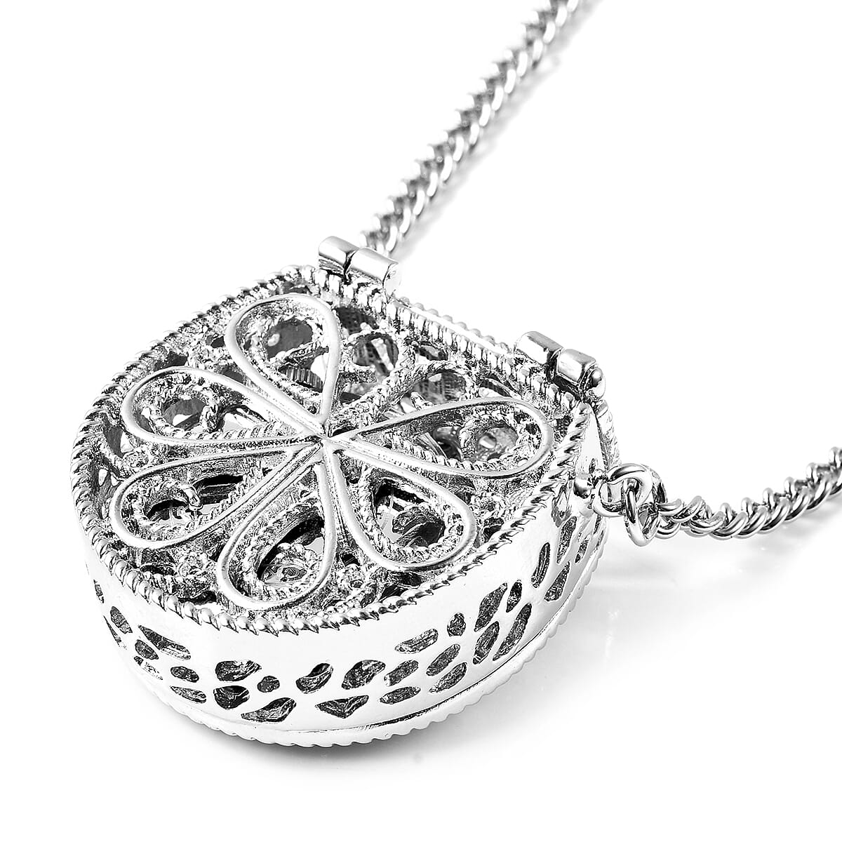 STRADA Japanese Movement Crystal Studded Hollow Bag Locket Watch 6029202 2