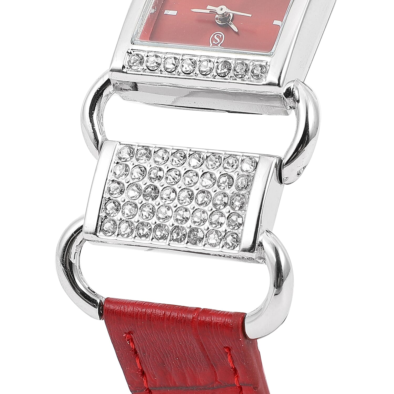 STRADA Japanese Movement Crystal Studded Water-Resistant Watch - Red 6907813 6