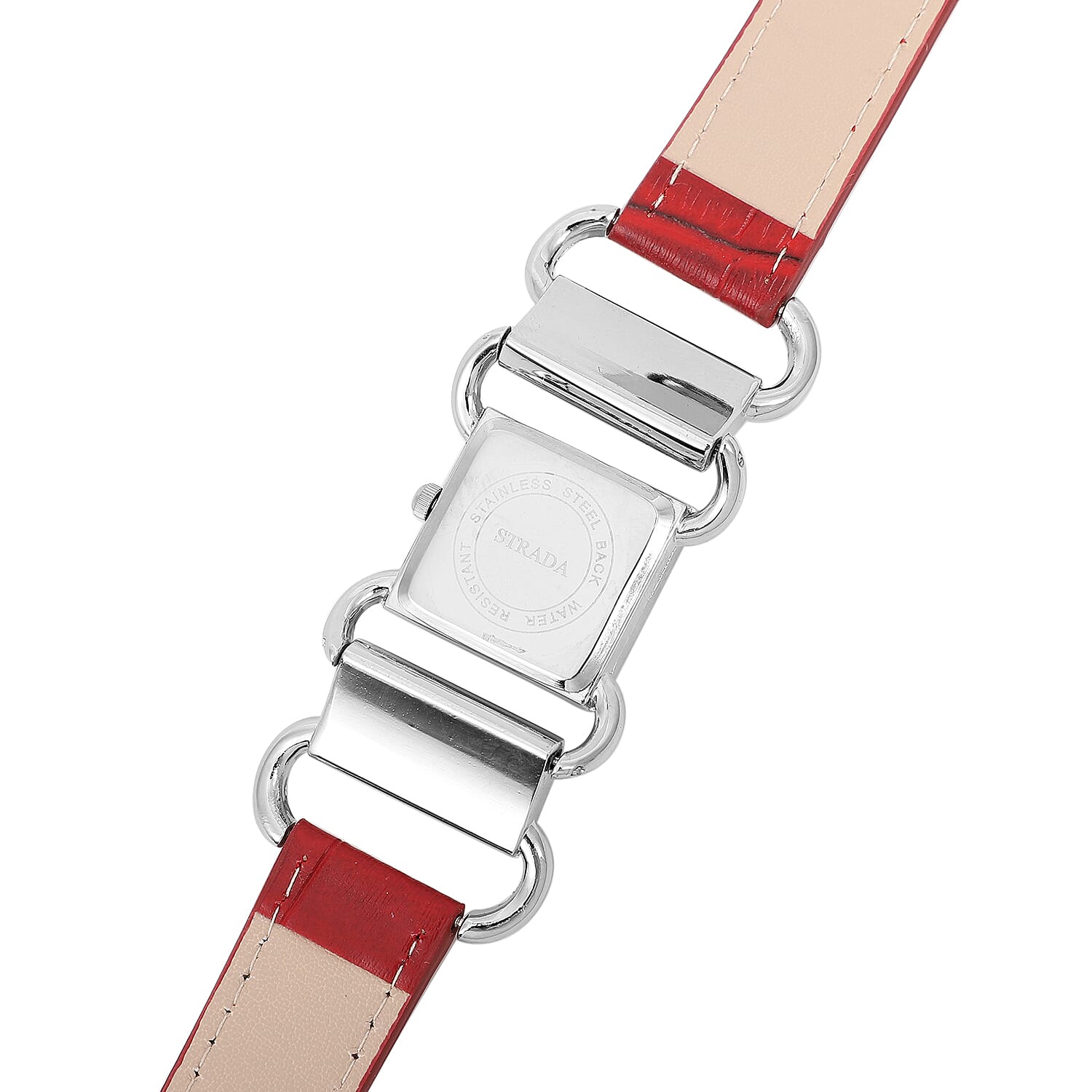 STRADA Japanese Movement Crystal Studded Water-Resistant Watch - Red 6907813 7