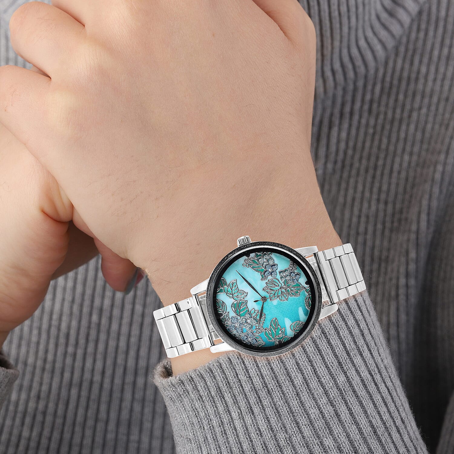 STRADA Japanese Movement Graph Pattern Dial Water Resistant Watch with Silver Colour Chain Strap 6921529 2