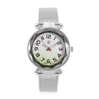 STRADA Japanese Movement Silver & Green Dial Water Resistant Watch in Silver Colour Mesh Belt