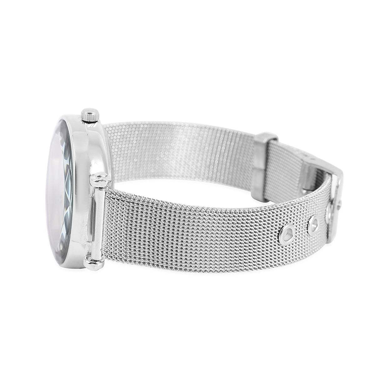 STRADA Japanese Movement Silver and Green Dial Watch in Silver Colour Mesh Belt 6850322 3