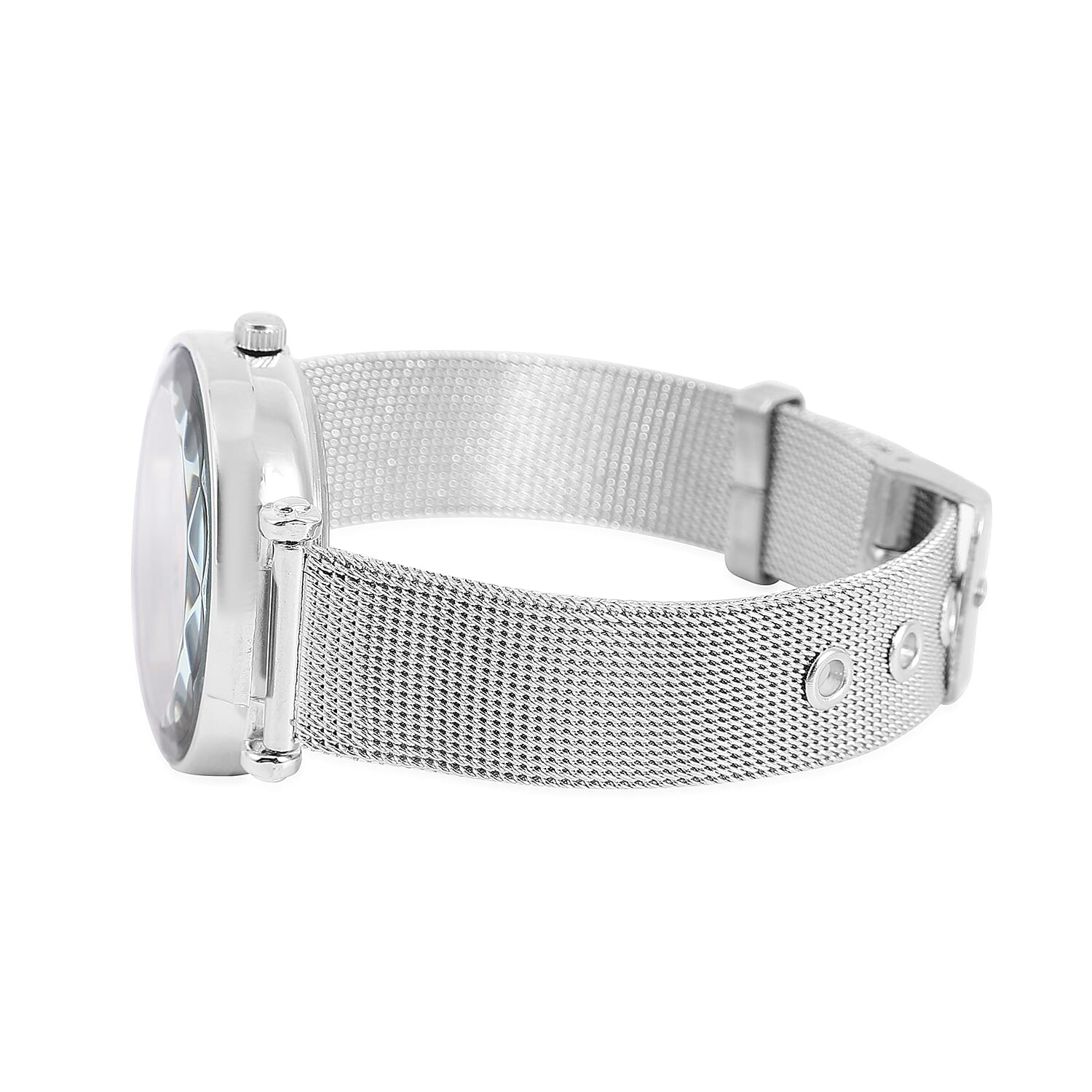 STRADA Japanese Movement Silver and Green Dial Watch in Silver Colour Mesh Belt 6850322 3